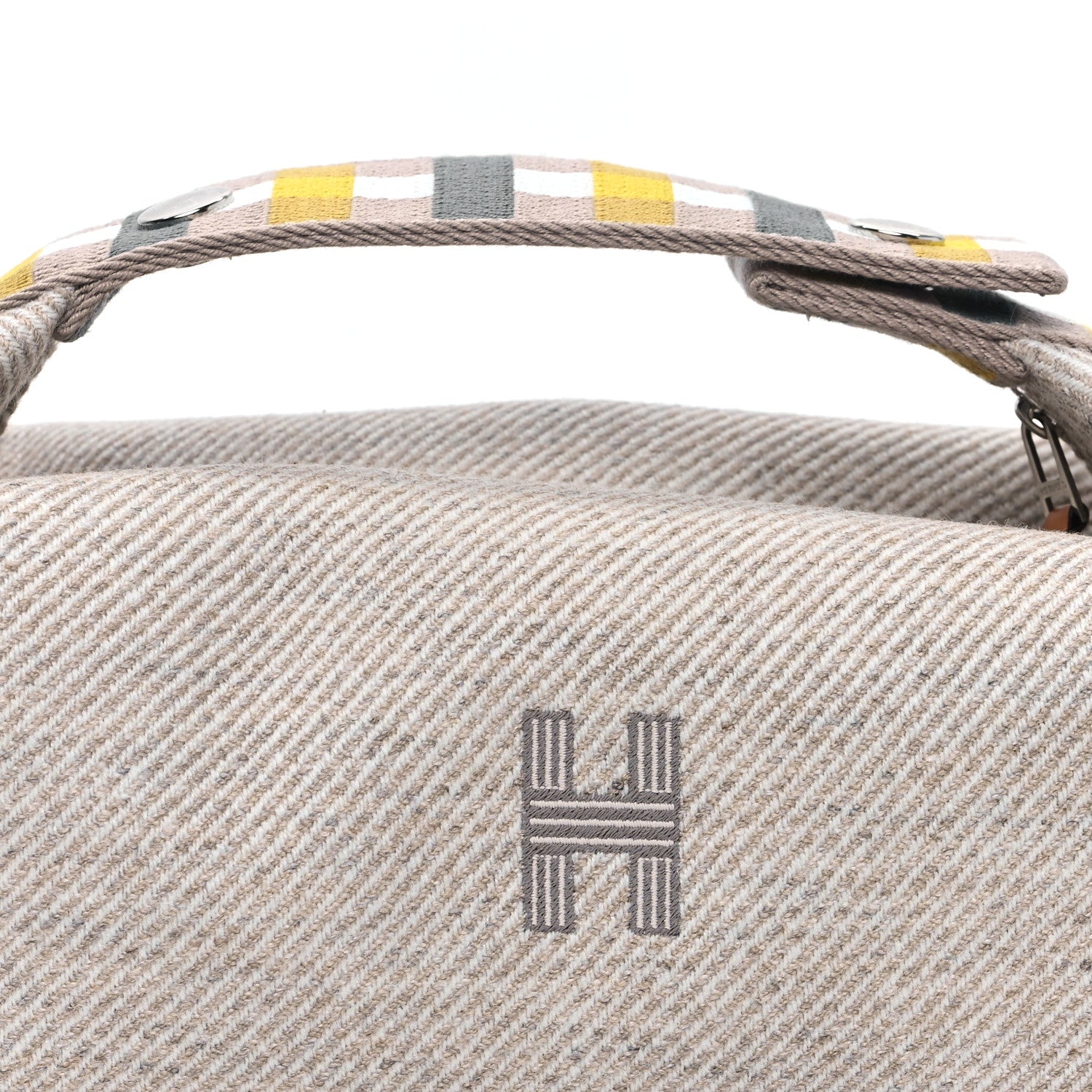 Hermes Wool Small Au Carre Bride-A-Brac Pouch Seigle 7 of 9
