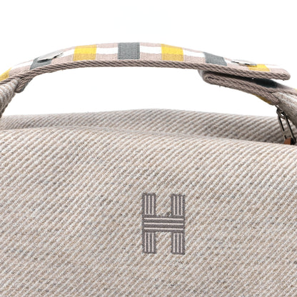 Hermes Wool Small Au Carre Bride-A-Brac Pouch Seigle 7 of 9