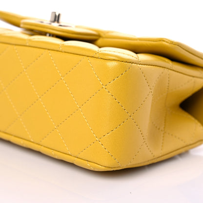 Chanel Lambskin Quilted Mini Top Handle Rectangular Flap Yellow 9 of 11