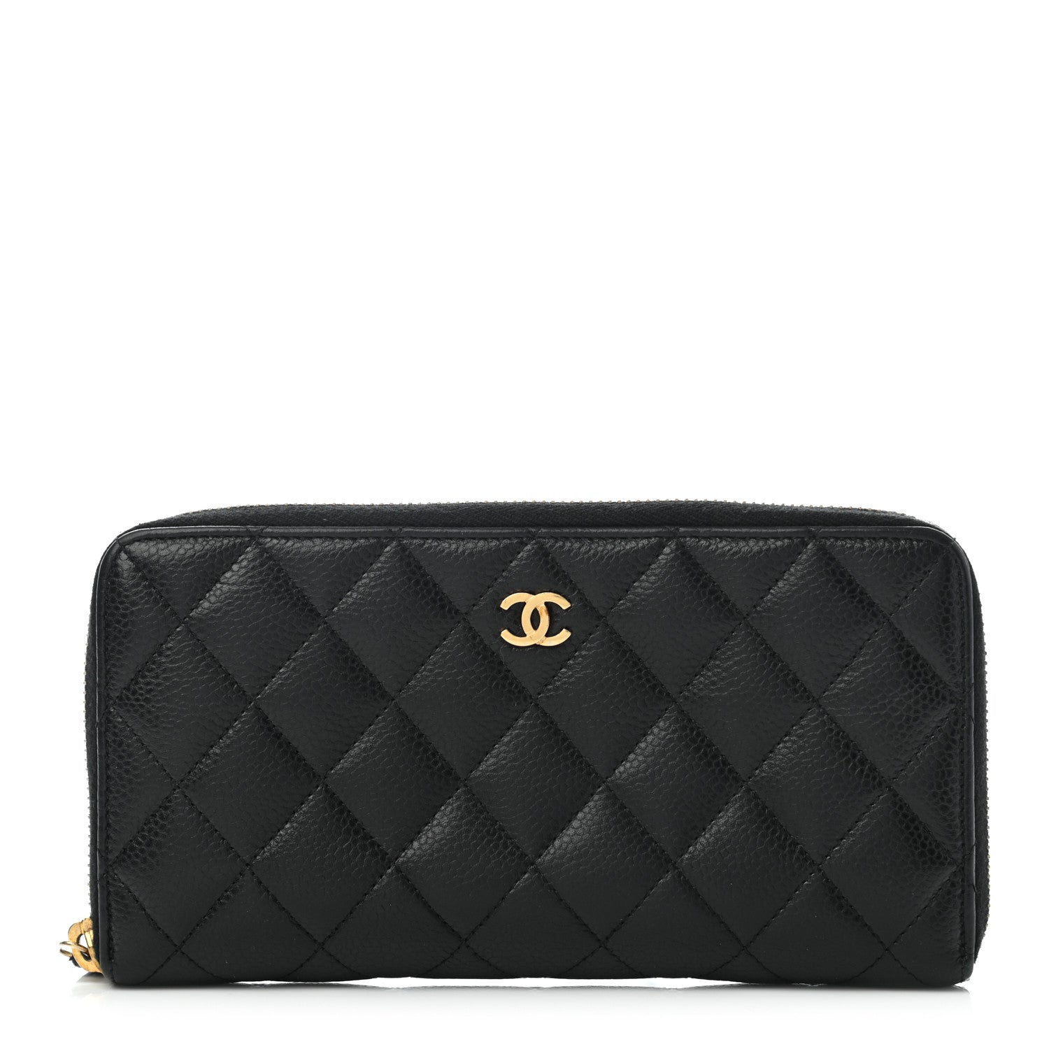 Chanel Caviar Quilted Large Gusset Zip Around Wallet Black 1 of 8
