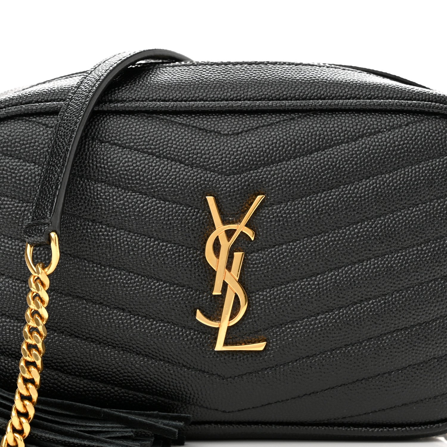 Saint Laurent Grain De Poudre Matelasse Monogram Mini Lou Camera Bag Black 7 of 9