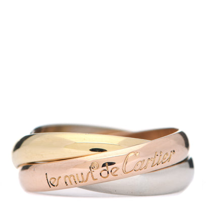 Cartier 18K Pink Yellow White Gold Classic Les Must De Cartier Trinity Ring 53 6.25 1 of 4