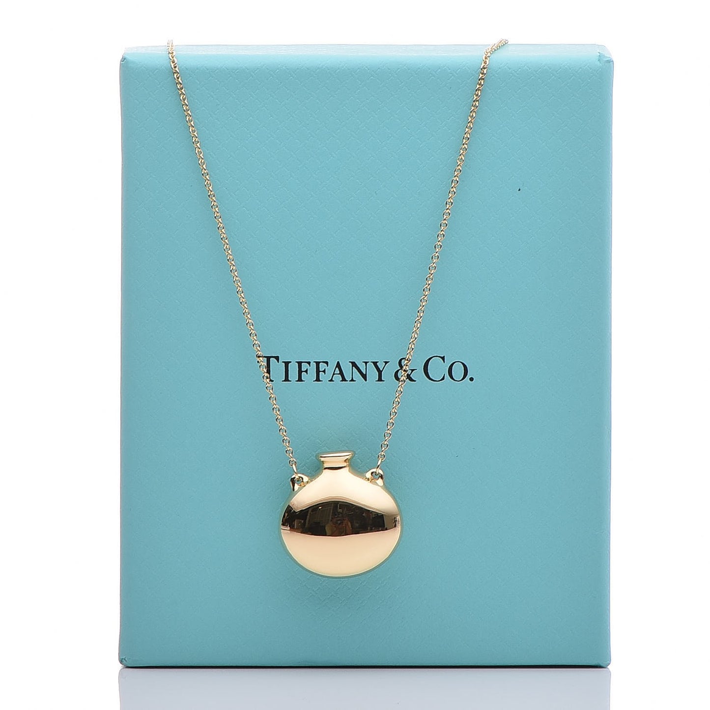 18K Yellow Gold Elsa Peretti Bottle Open Bottle Pendant Necklace