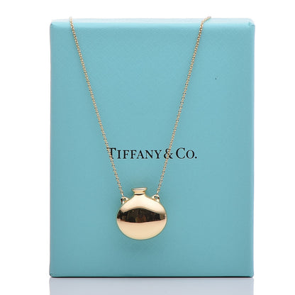 Tiffany 18K Yellow Gold Elsa Peretti Bottle Open Bottle Pendant Necklace 6 of 6