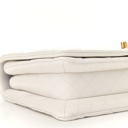 Chanel Lambskin Quilted Chain Flap White 9 of 12