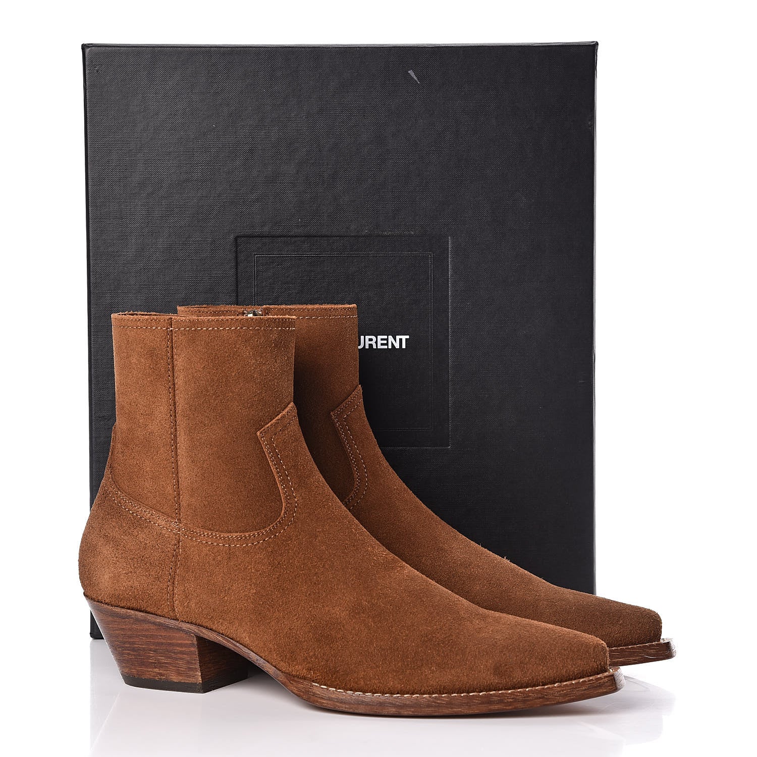 Saint Laurent Suede Lukas Ankle Boots 43 Nut 8 of 8