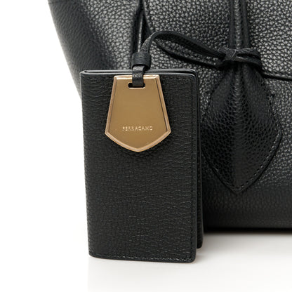 Salvatore Ferragamo Hammered Calfskin Small Firenze East West Tote Bag Black 8 of 13