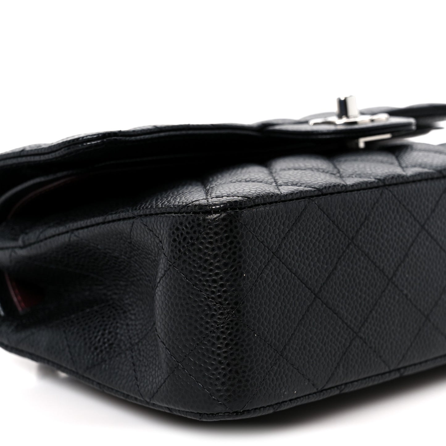 Caviar Quilted Small Double Flap Black Black