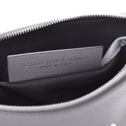 Balenciaga Calfskin Logo Medium Everyday Pouch Gris Perle Fonce White 7 of 9