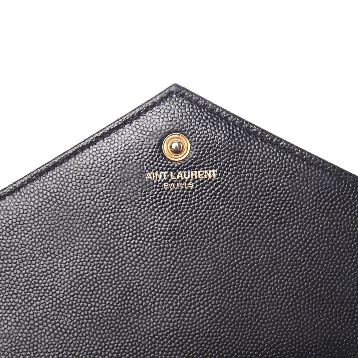 Saint Laurent Grain De Poudre Matelasse Chevron Monogram Chain Wallet Black 5 of 10