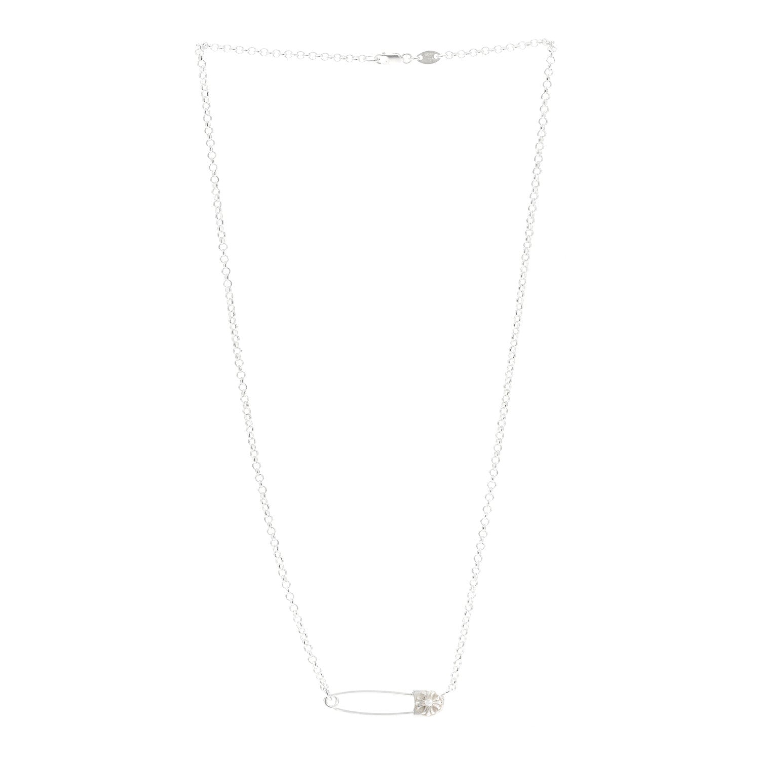 Chrome Hearts Sterling Silver Safety Pin Pendant Necklace 3 of 6