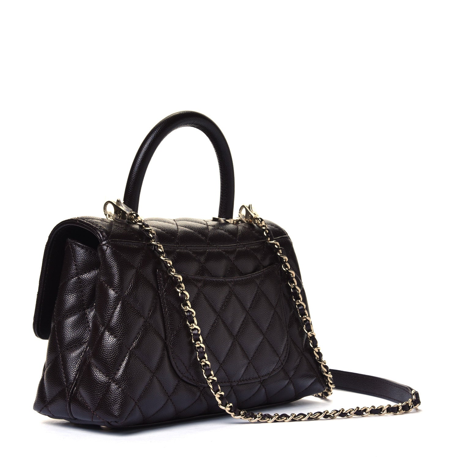 Chanel Caviar Quilted Mini Coco Handle Flap Dark Brown 3 of 10