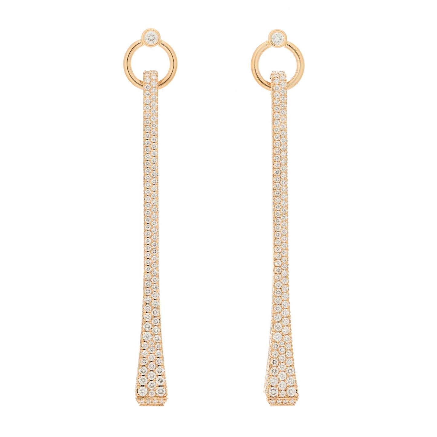 18K Rose Gold Diamond Clou De Forge Drop Earrings