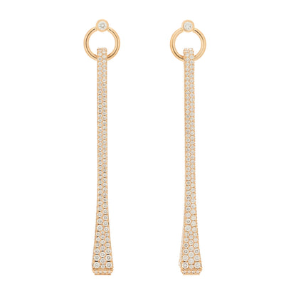 Hermes 18K Rose Gold Diamond Clou De Forge Drop Earrings 1 of 7