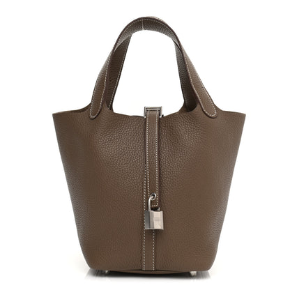 Hermes Taurillon Clemence Picotin Lock 18 PM Etoupe 1 of 11