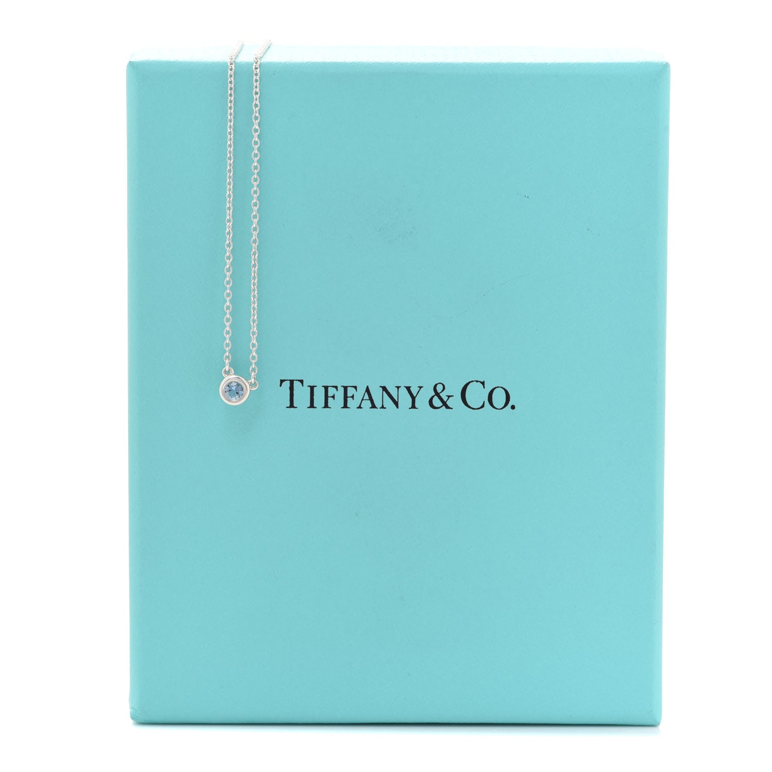 Tiffany Sterling Silver Aquamarine Elsa Peretti Color By The Yard Pendant Necklace 6 of 6