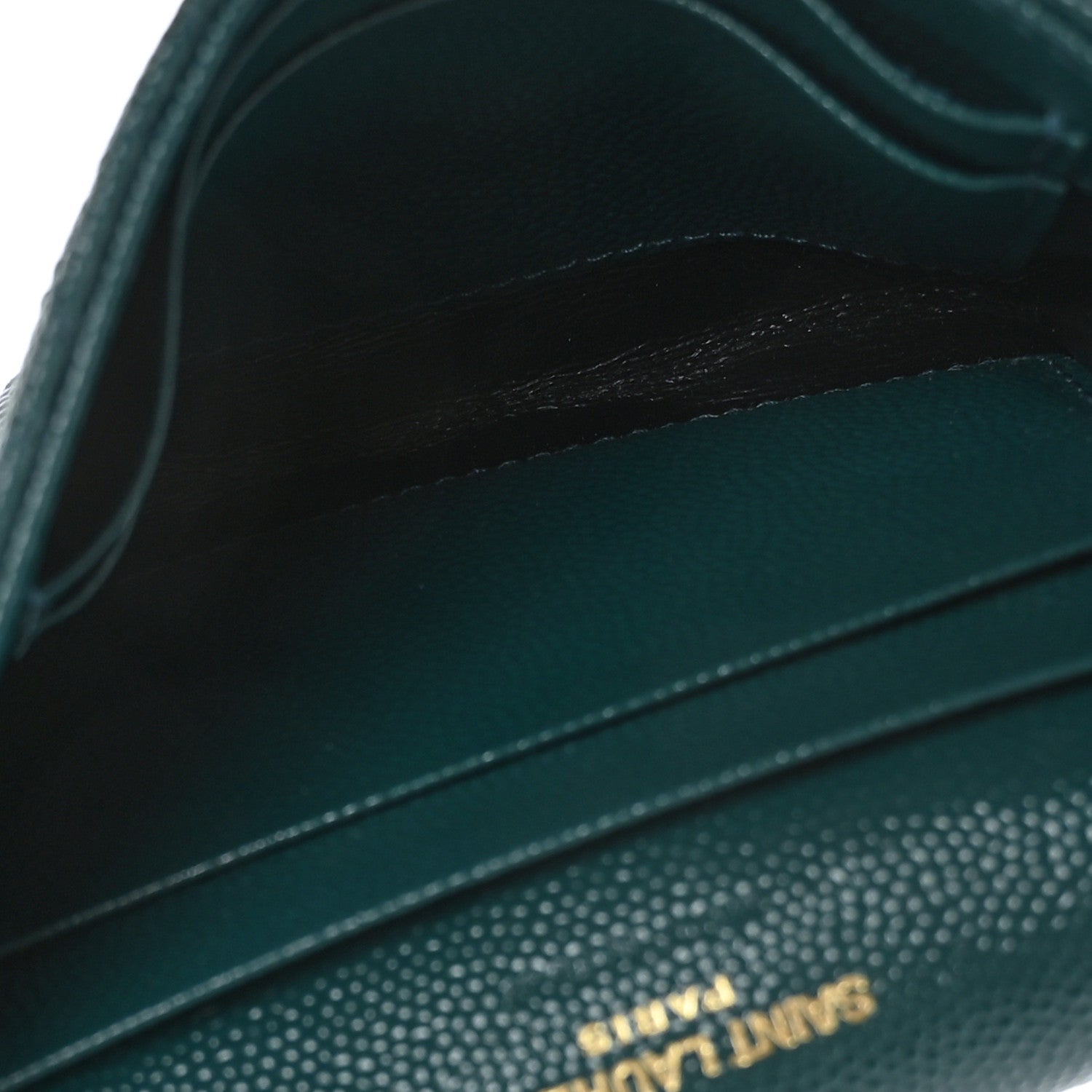 Saint Laurent Grain De Poudre Textured Mixed Matelasse Triquilt Small Monogram Envelope Wallet Sea Turquoise 5 of 7