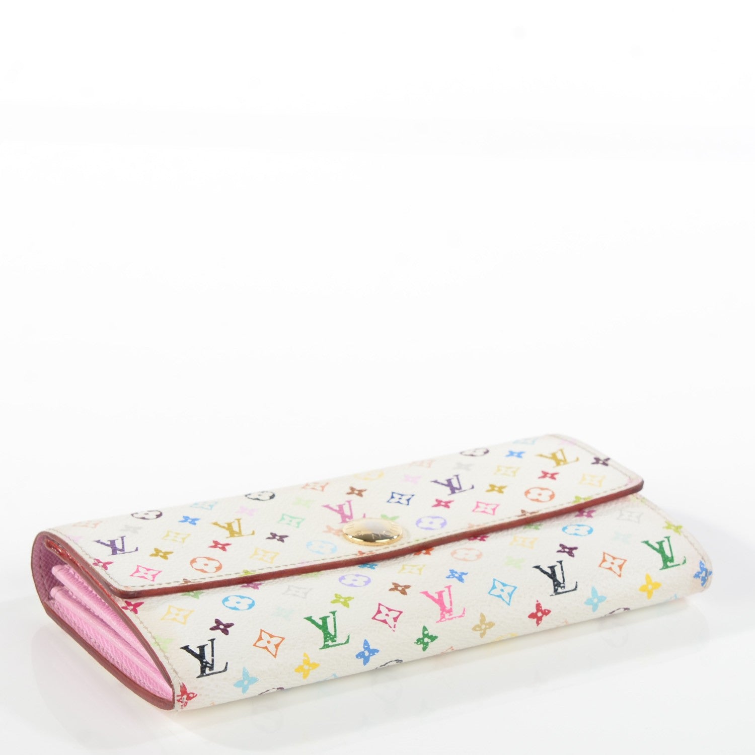 Louis Vuitton Monogram Multicolor Sarah Wallet White Litchi 4 of 7