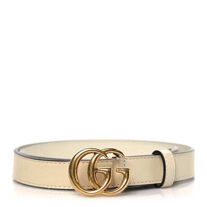 Gucci Calfskin Double G 20mm Belt 75 30 Mystic White 1 of 5