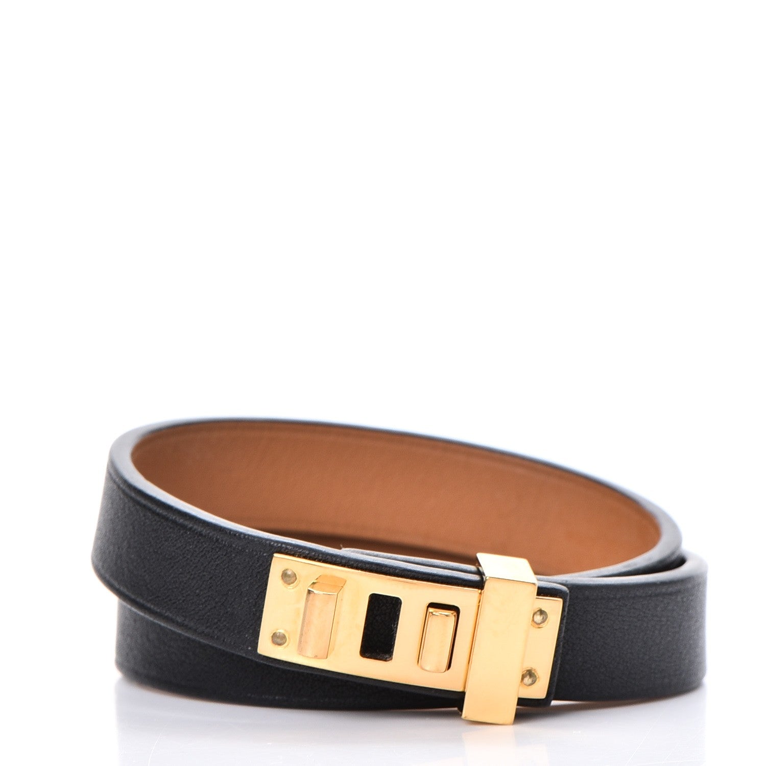 Hermes Swift Mini Dog Double Tour Bracelet T2 Black 3 of 7