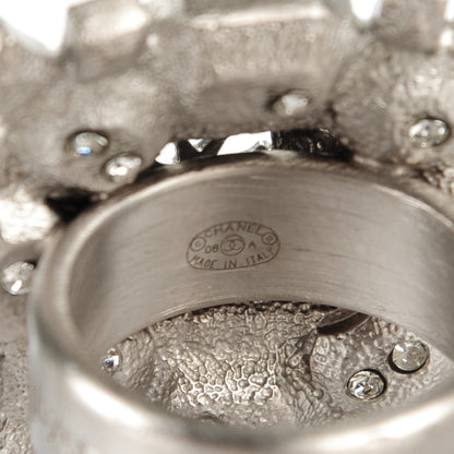 Chanel Baguette Crystal CC Ring 3.5 Silver 4 of 4