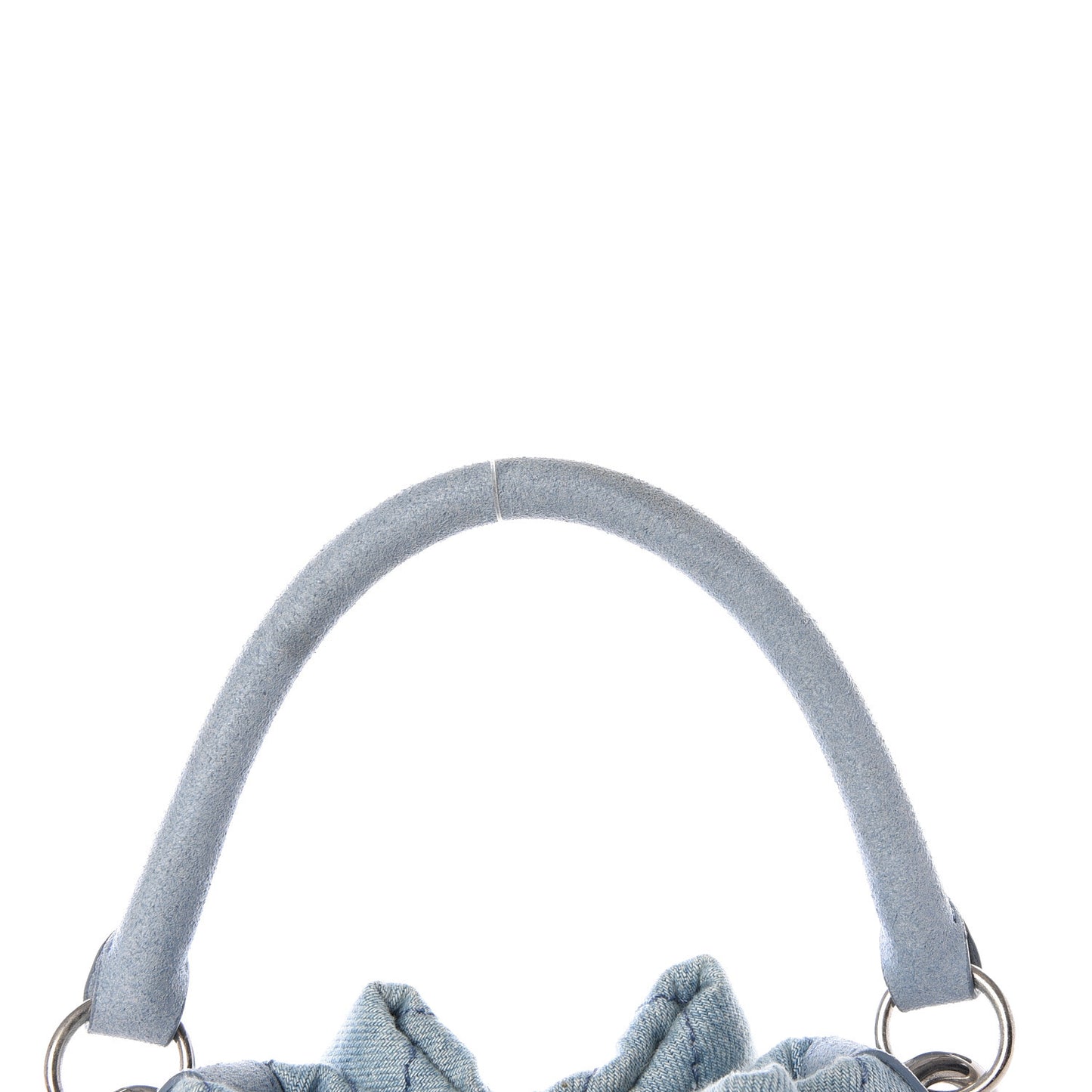 Eco Denim Quilted Small Bucket Bag Blue
