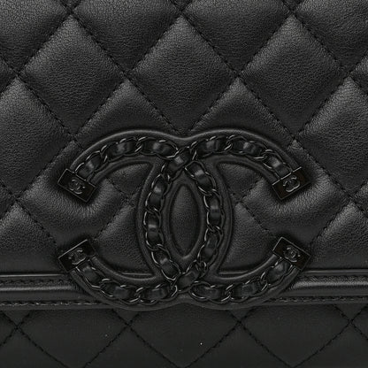 Chanel Lambskin Quilted Small CC Filigree Flap Black 8 of 12