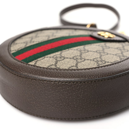 Gucci GG Supreme Monogram Web Mini Ophidia Round Shoulder Bag Brown 10 of 10