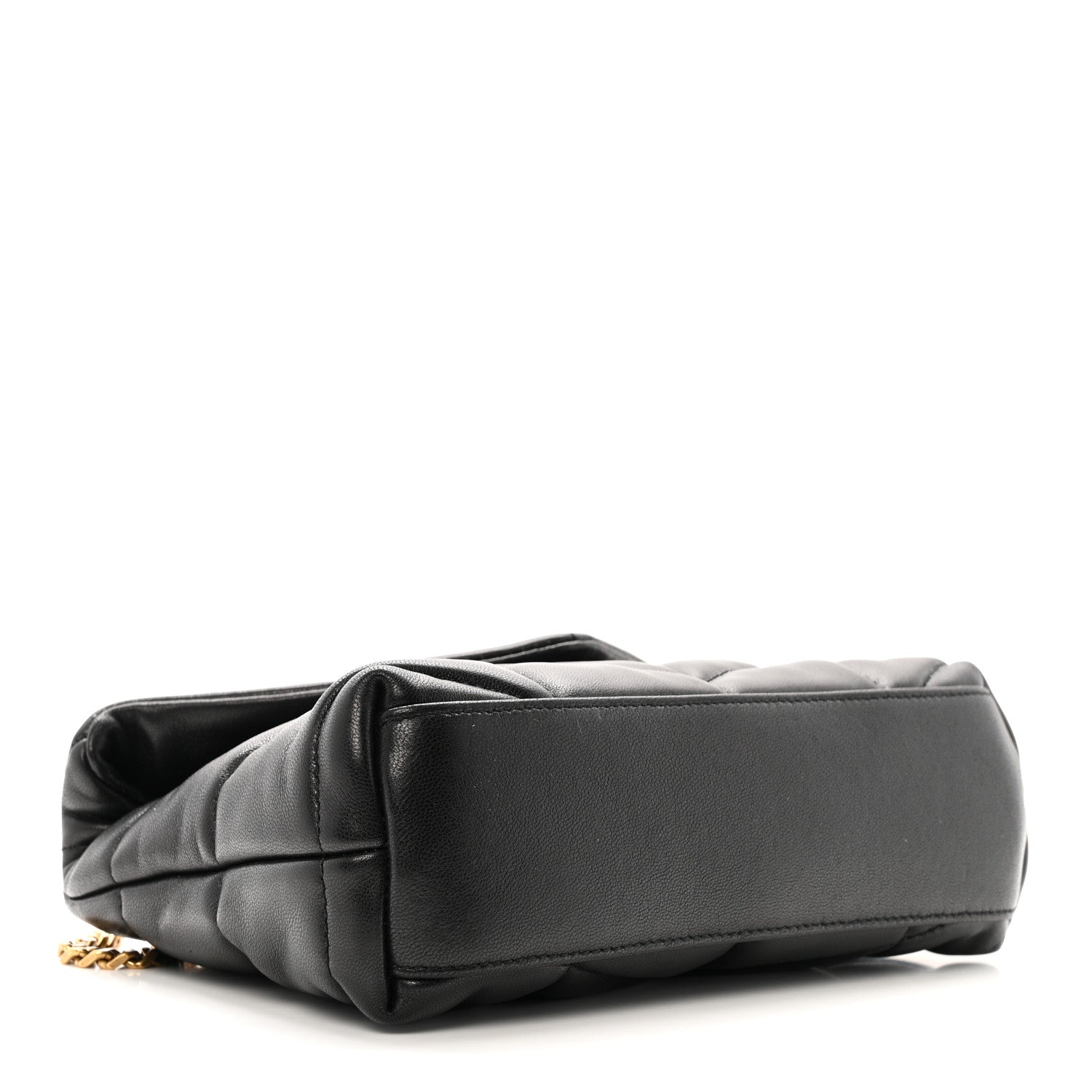 Saint Laurent Lambskin Quilted Toy Loulou Puffer Monogram Chain Satchel Black 4 of 12