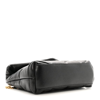 Saint Laurent Lambskin Quilted Toy Loulou Puffer Monogram Chain Satchel Black 4 of 12