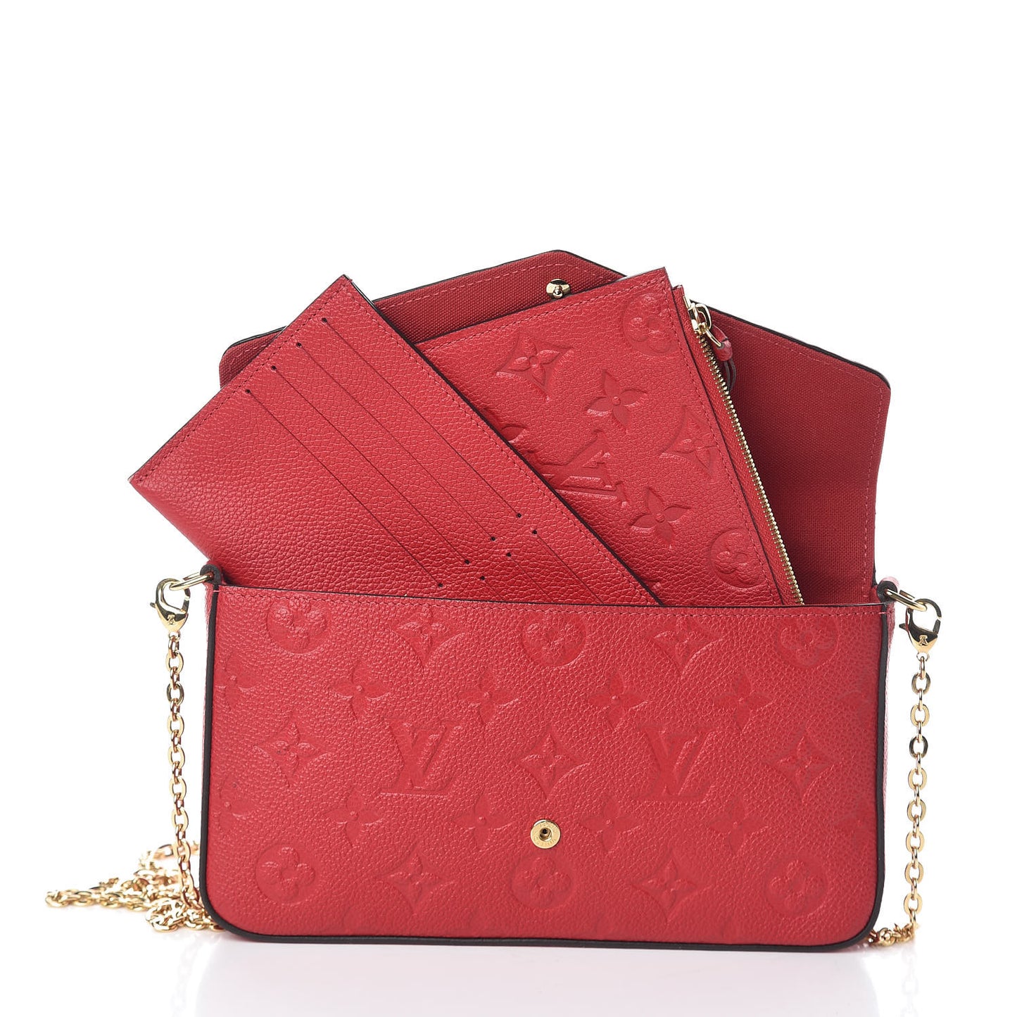 Empreinte Pochette Felicie Chain Wallet Scarlet
