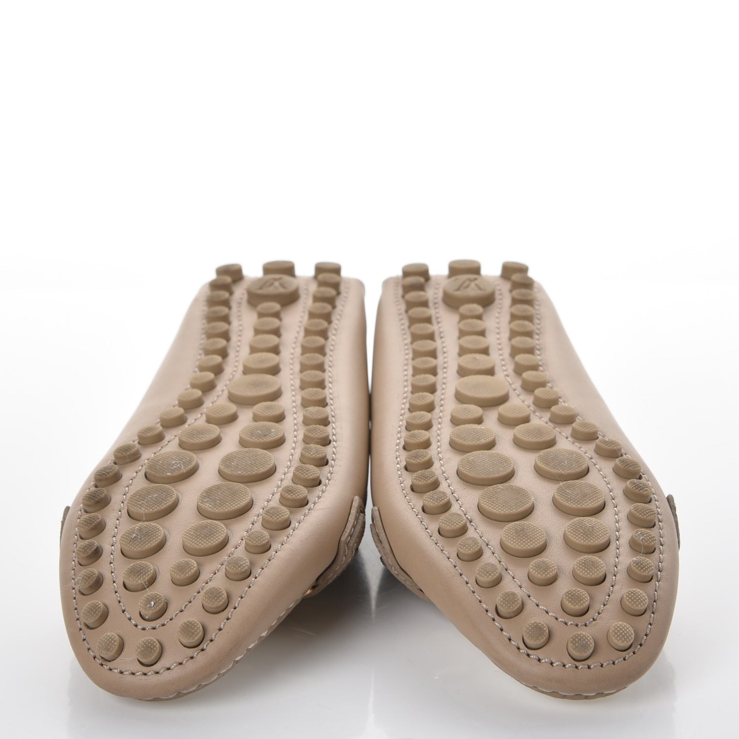 Calfskin Oxford Loafers 36 Beige White
