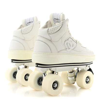 Chanel Calfskin Womens Roller Skates 39 White 5 of 9