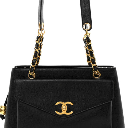 Chanel Caviar CC Shopper Tote Black 8 of 14
