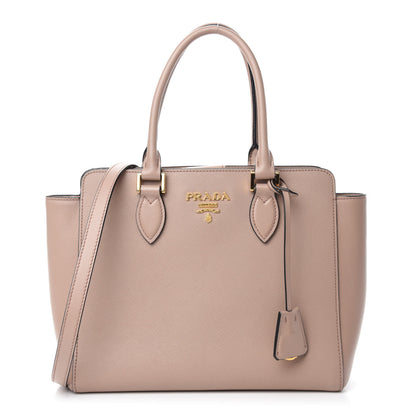 Prada Saffiano Soft Calfskin Small Zippered Tote Cipria 1 of 11