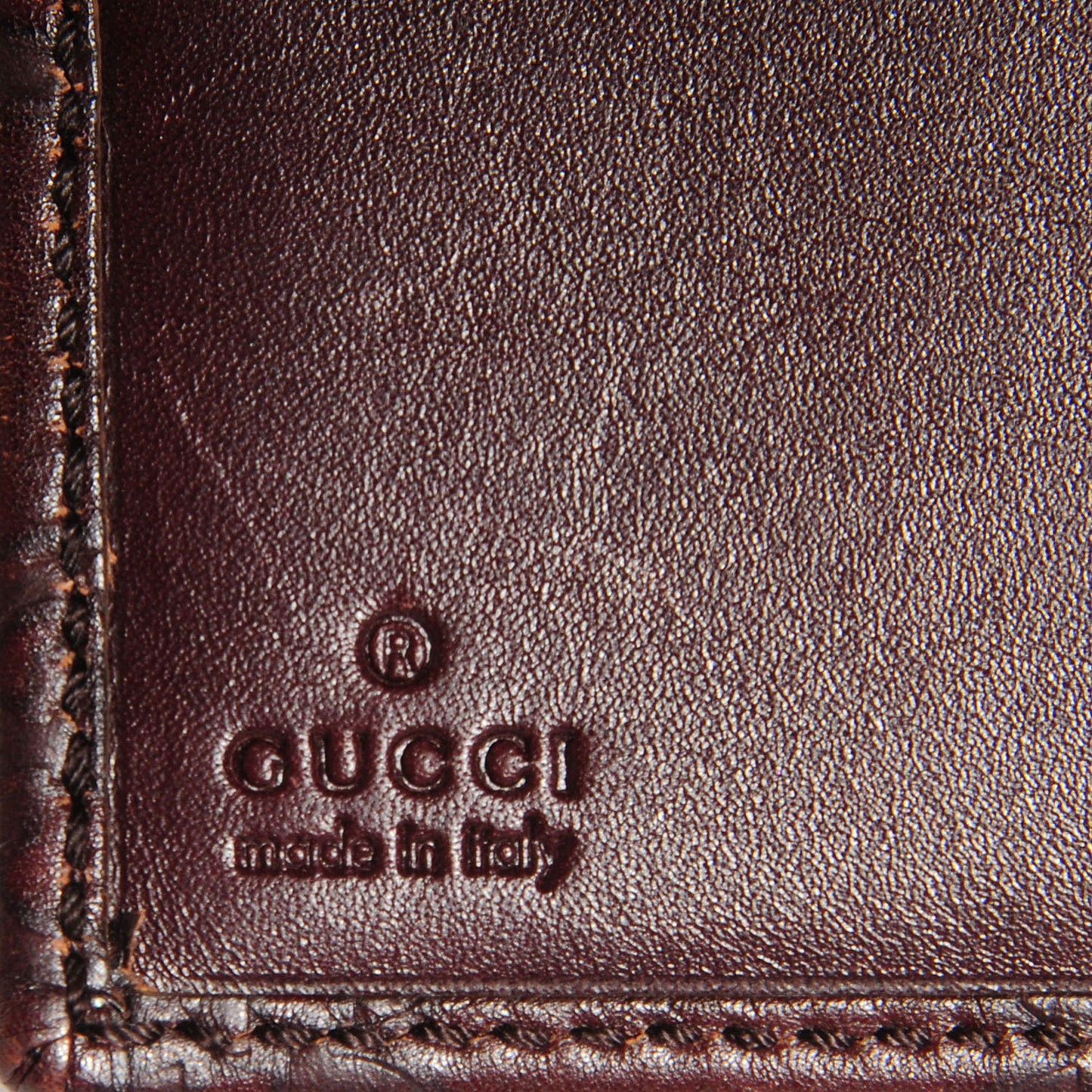 Guccissima Metal Bar French Flap Wallet Dark Chocolate