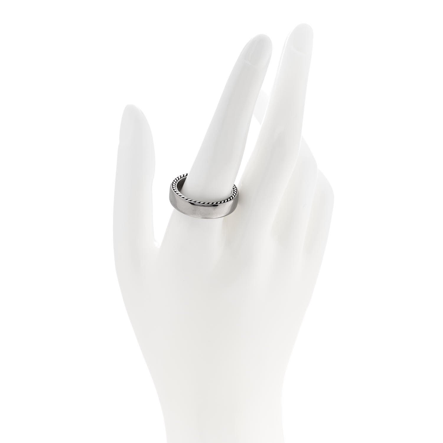 David Yurman Titanium Sterling Silver 6mm Streamline Band Ring 63 10.25 2 of 5