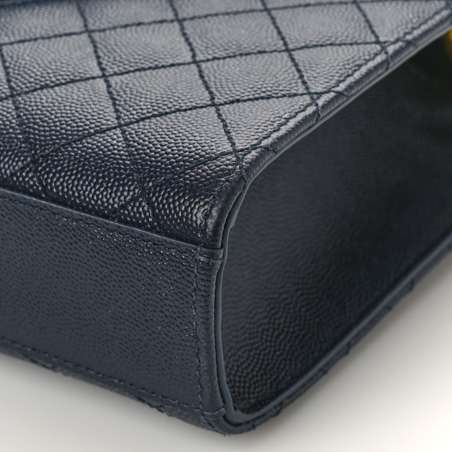 Grain De Poudre Textured Mixed Matelasse Triquilt Medium Monogram Satchel Deep Marine