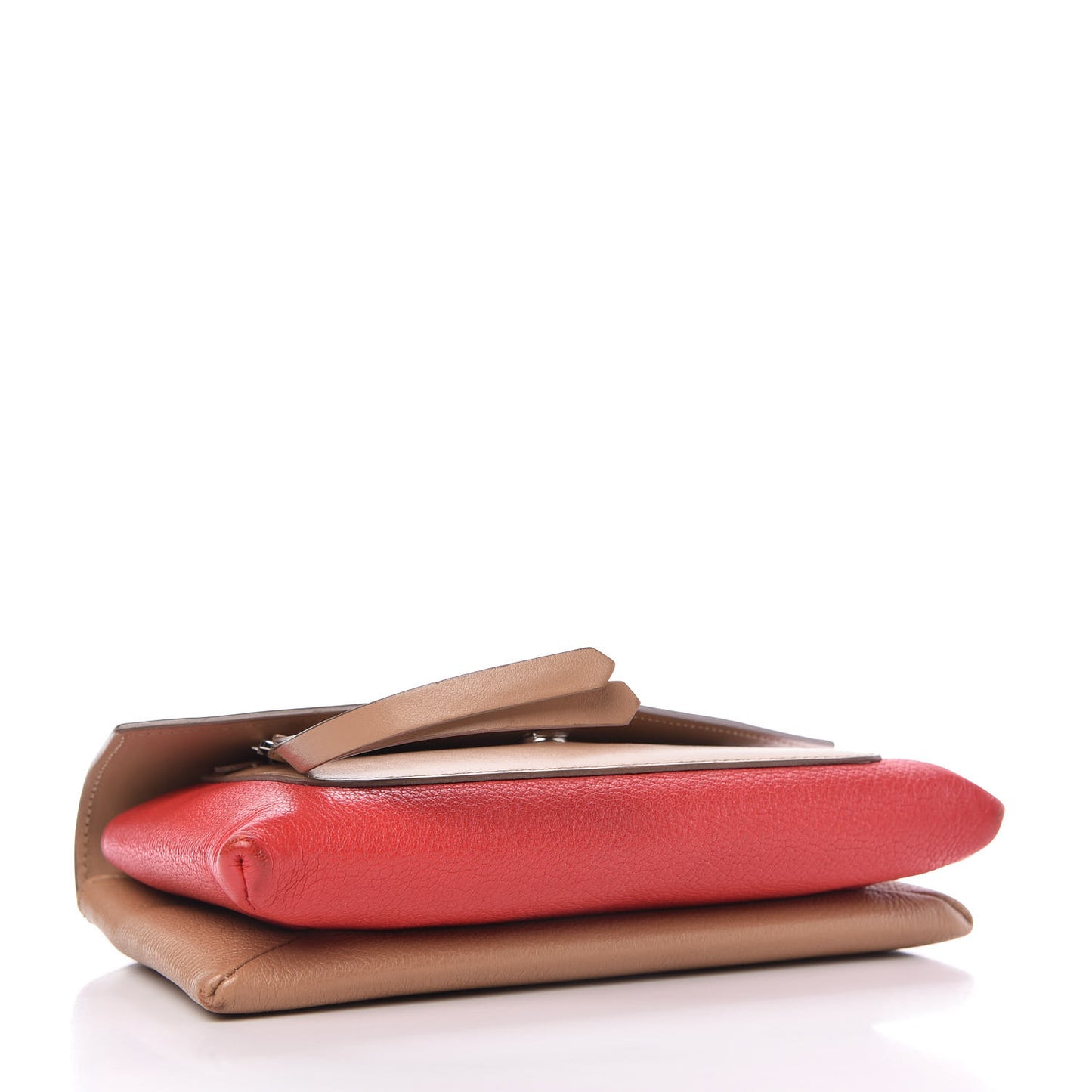 Calfskin Duetto Crossbody Beige Red