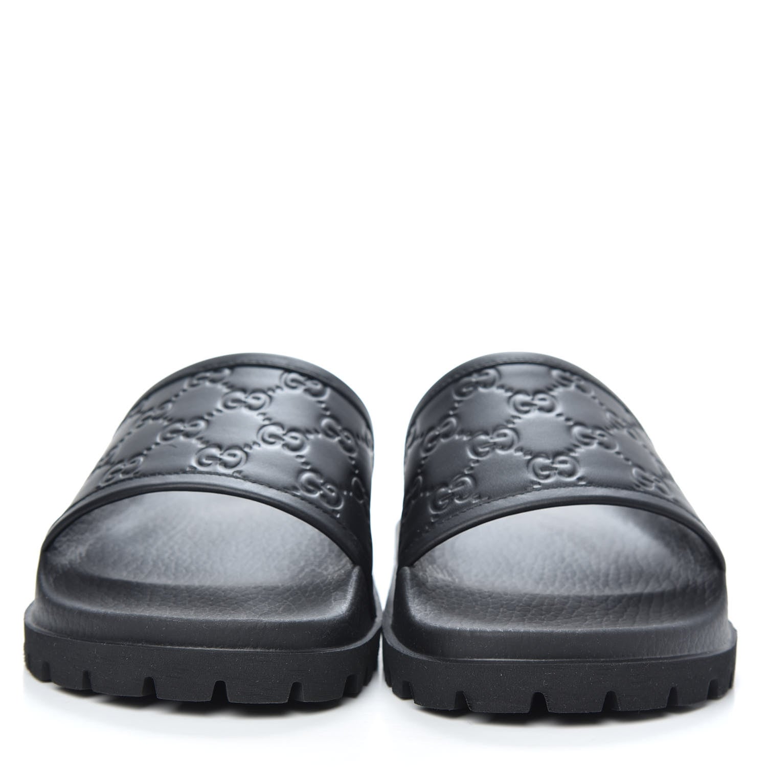 Gucci Guccissima Mens Lug Sole Slide Sandals 8 Black 2 of 8