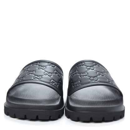 Gucci Guccissima Mens Lug Sole Slide Sandals 8 Black 2 of 8