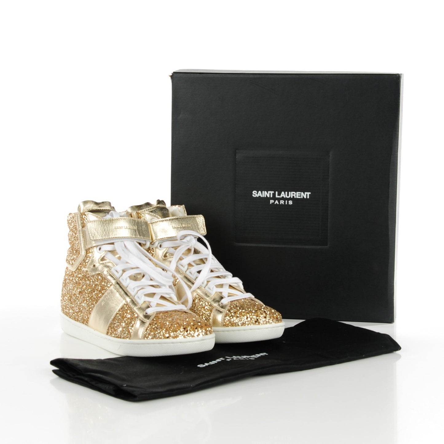 Glitter Court Classic SL/14H High Top Sneakers 38.5 Gold