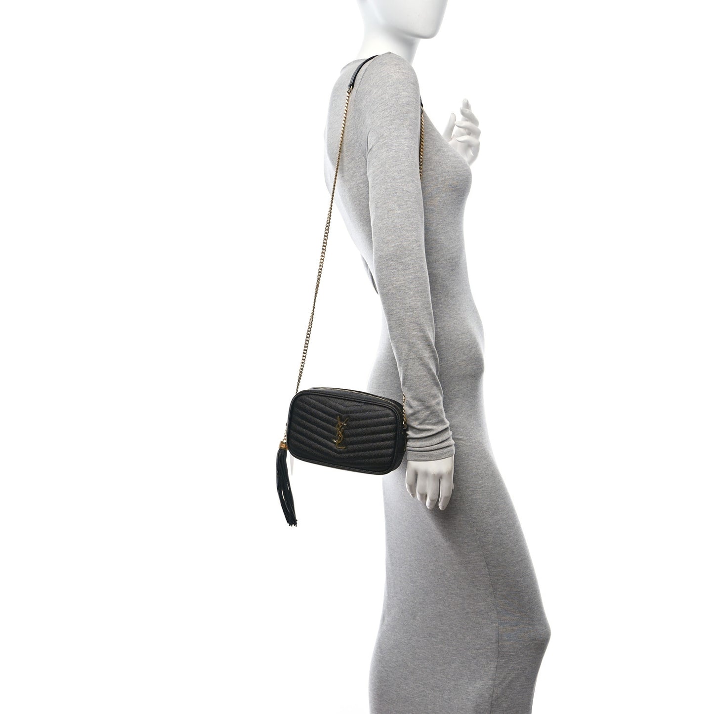 Grain De Poudre Matelasse Monogram Mini Lou Camera Bag Black