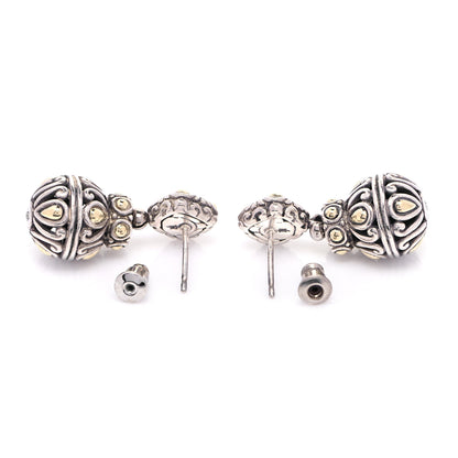 John Hardy Sterling Silver 18K Yellow Gold Dot Drop Earrings 4 of 5