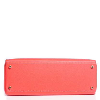 Hermes Epsom Verso Kelly Retourne 35 Rose Jaipur Gold 5 of 29