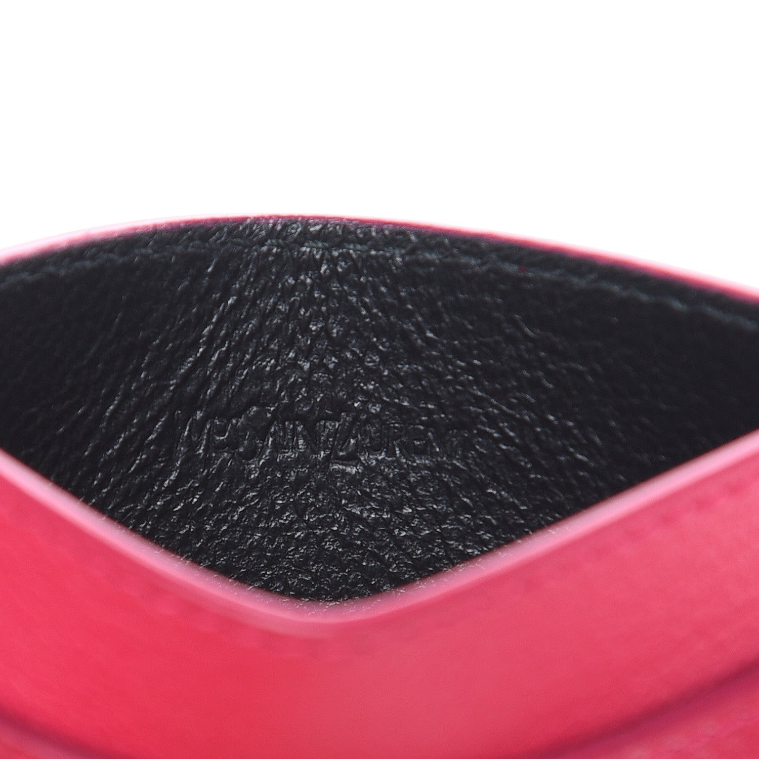 Saint Laurent Textured Calfskin Belle De Jour Card Case Fuchsia 5 of 7