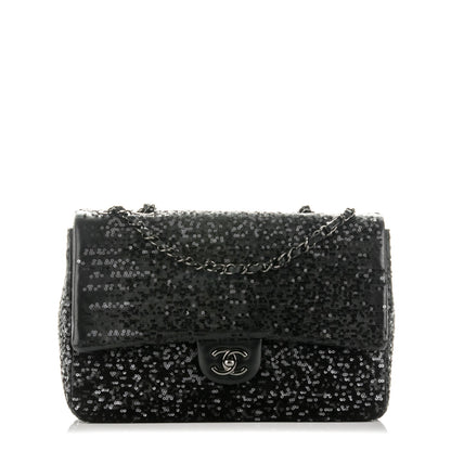 Chanel Sequin Lambskin Jumbo Moonlight on Water Flap Black 1 of 8