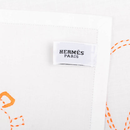 Hermes Cotton Petit Jour Grisgris Gavroche Handkerchief Orange 4 of 5