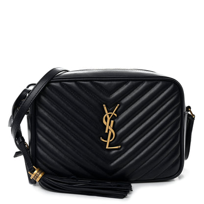 Saint Laurent Calfskin Matelasse Monogram Lou Camera Bag Navy 1 of 12