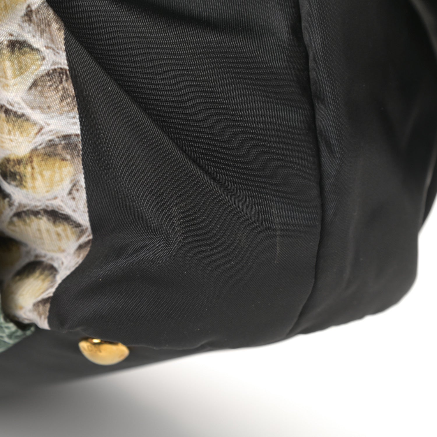 Prada Nylon Python Print Large Bow Bag Verde 11 of 11